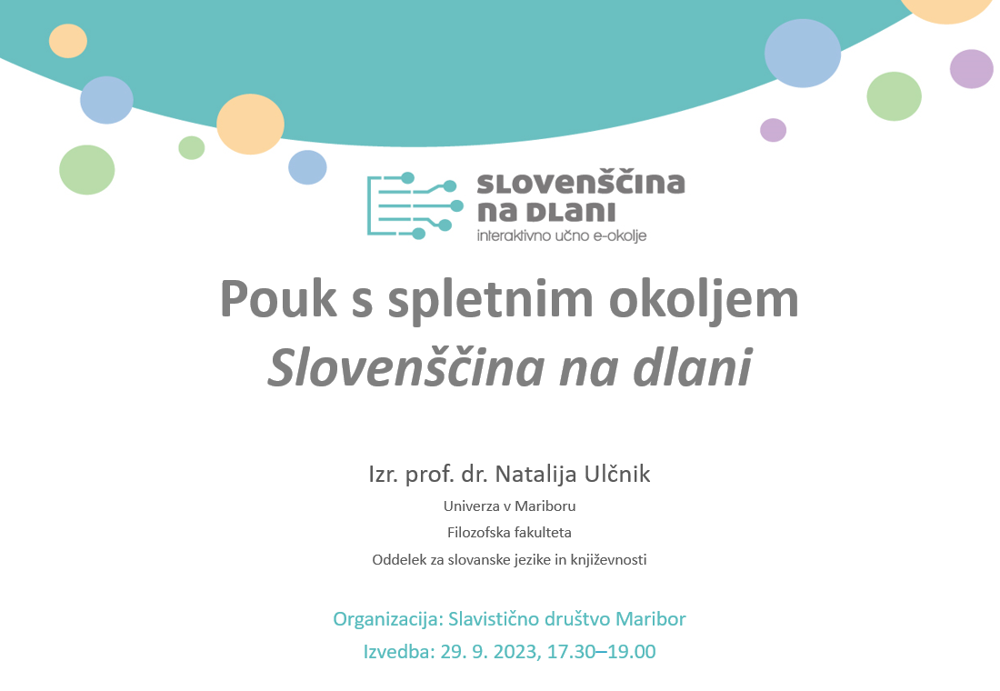 Pouk s spletnim okoljem Slovenščina na dlani